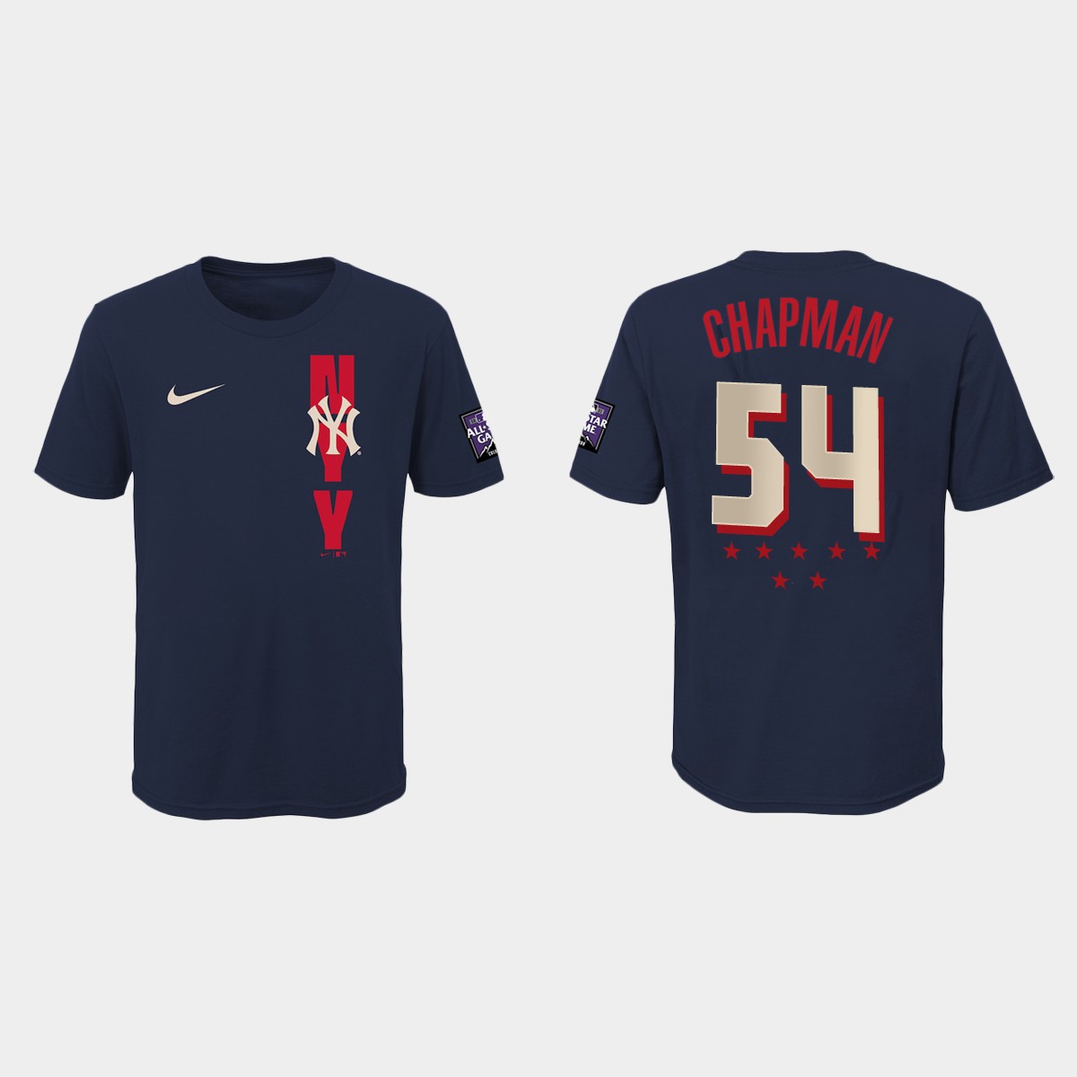 New York Yankees #54 Aroldis Chapman Youth 2021 Mlb All Star Game Navy T-Shirt