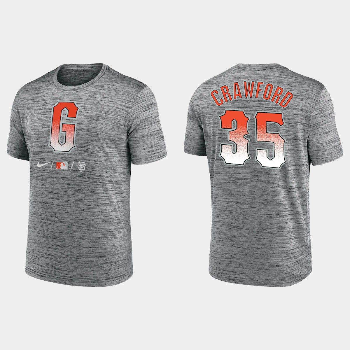 San Francisco Giants #35 Brandon Crawford Men's 2021 City Connect Anthracite T-shirt