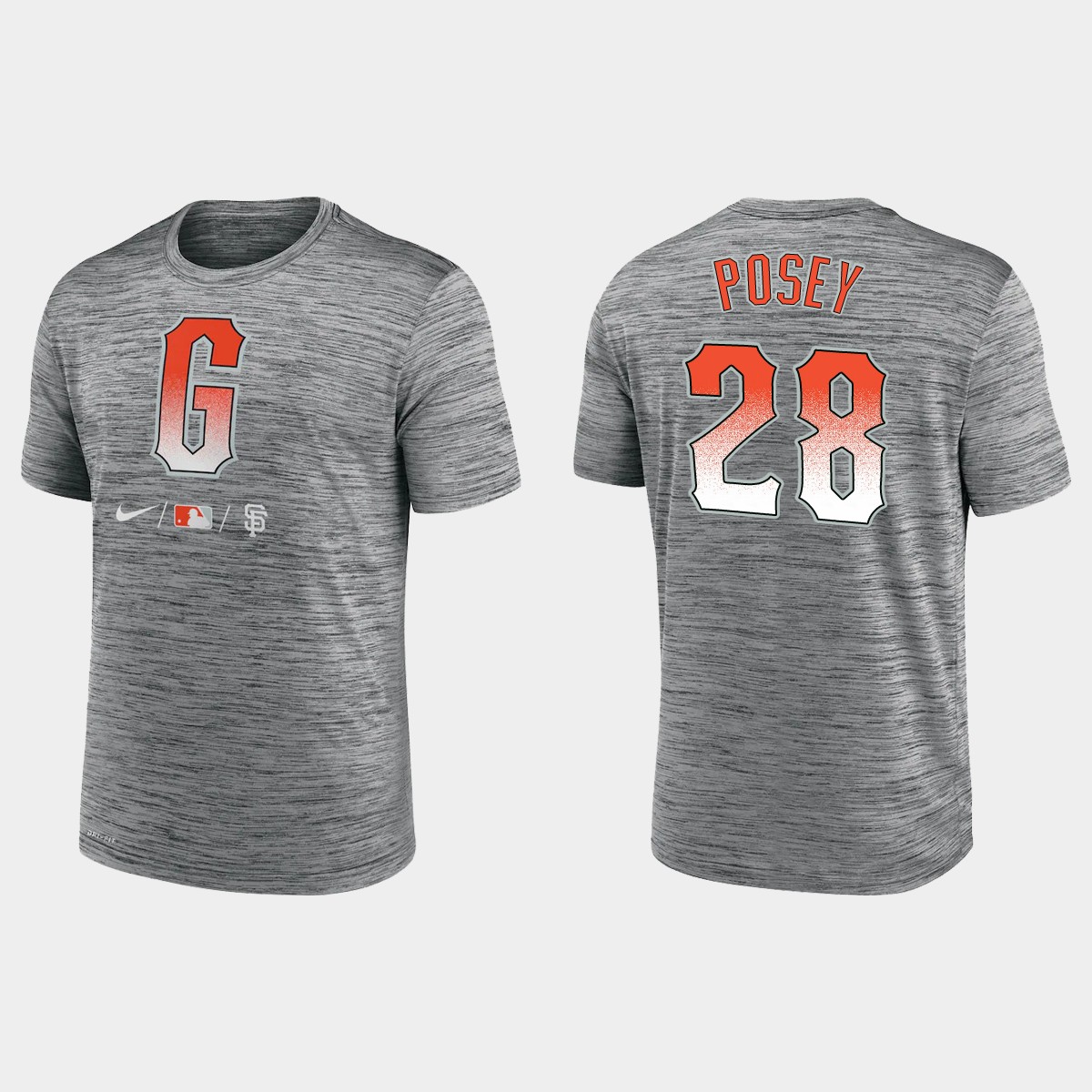 San Francisco Giants #28 Buster Posey Men's 2021 City Connect Anthracite T-shirt