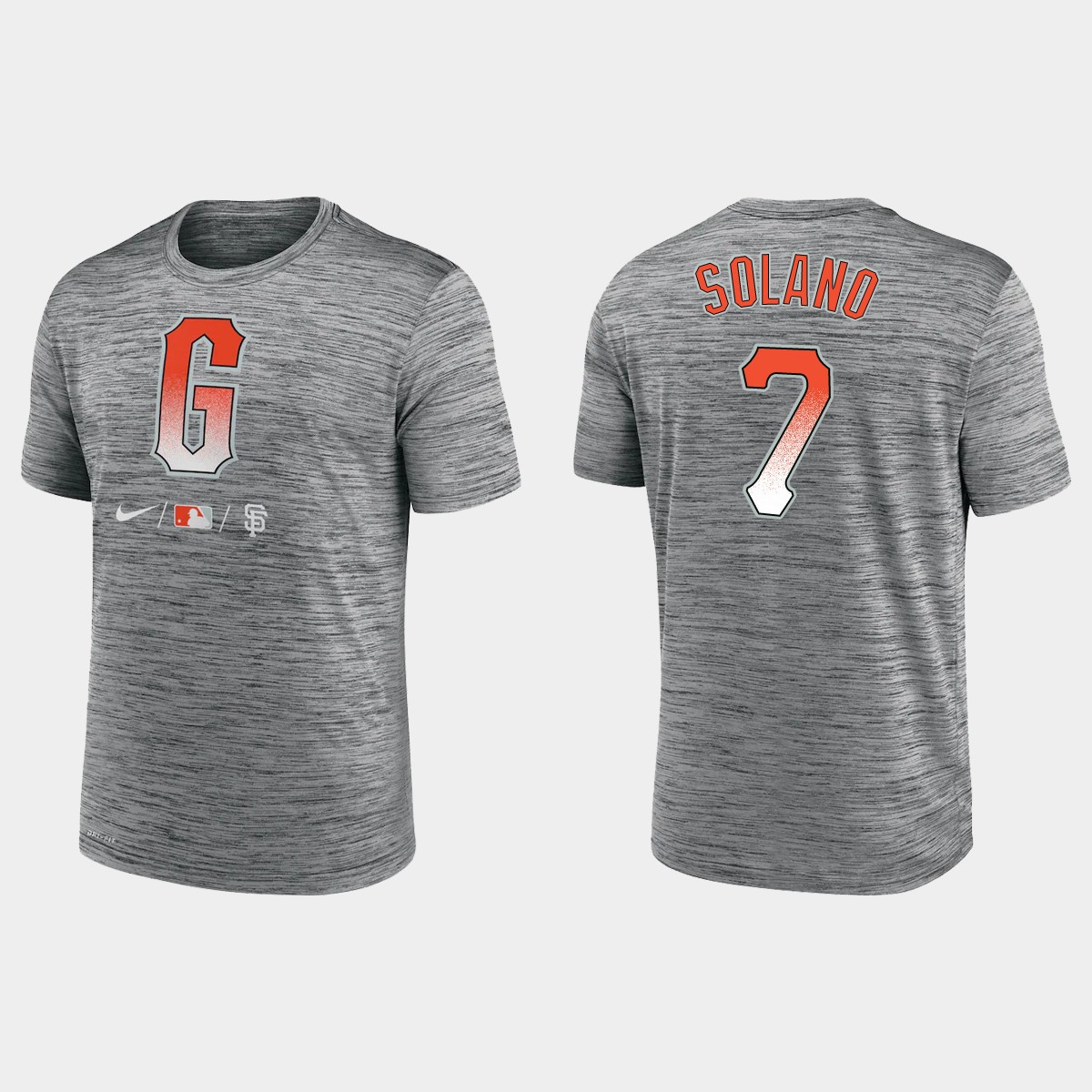 San Francisco Giants #7 Donovan Solano Men's 2021 City Connect Anthracite T-shirt