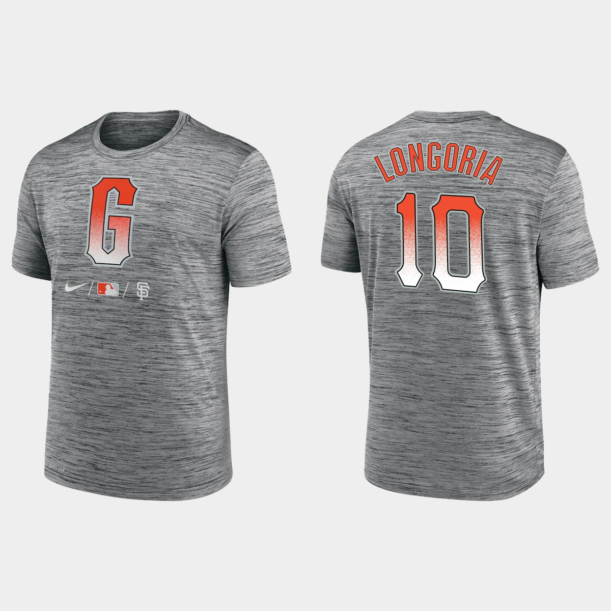 San Francisco Giants #10 Evan Longoria Men's 2021 City Connect Anthracite T-shirt