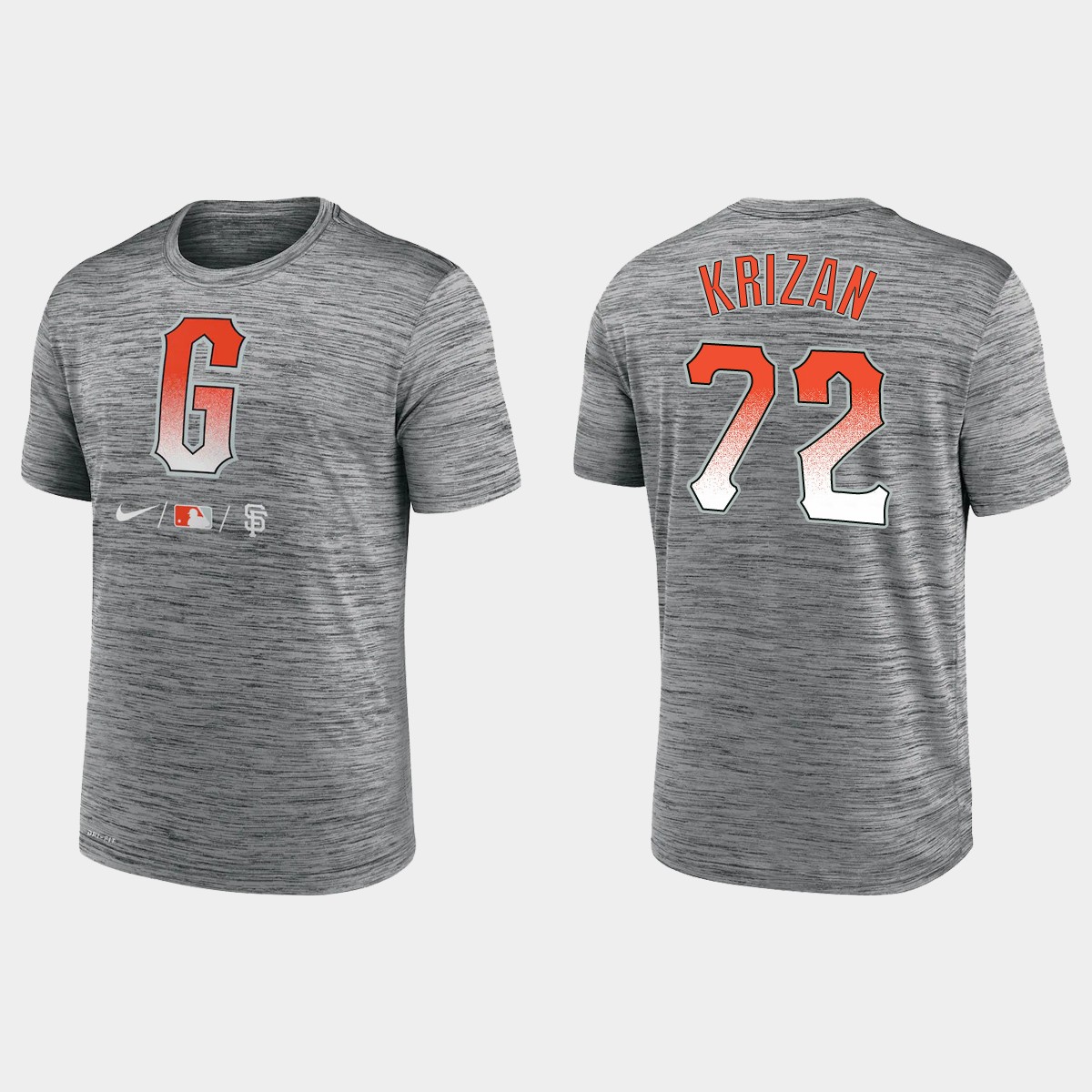 San Francisco Giants #72 Jason Krizan Men's 2021 City Connect Anthracite T-shirt