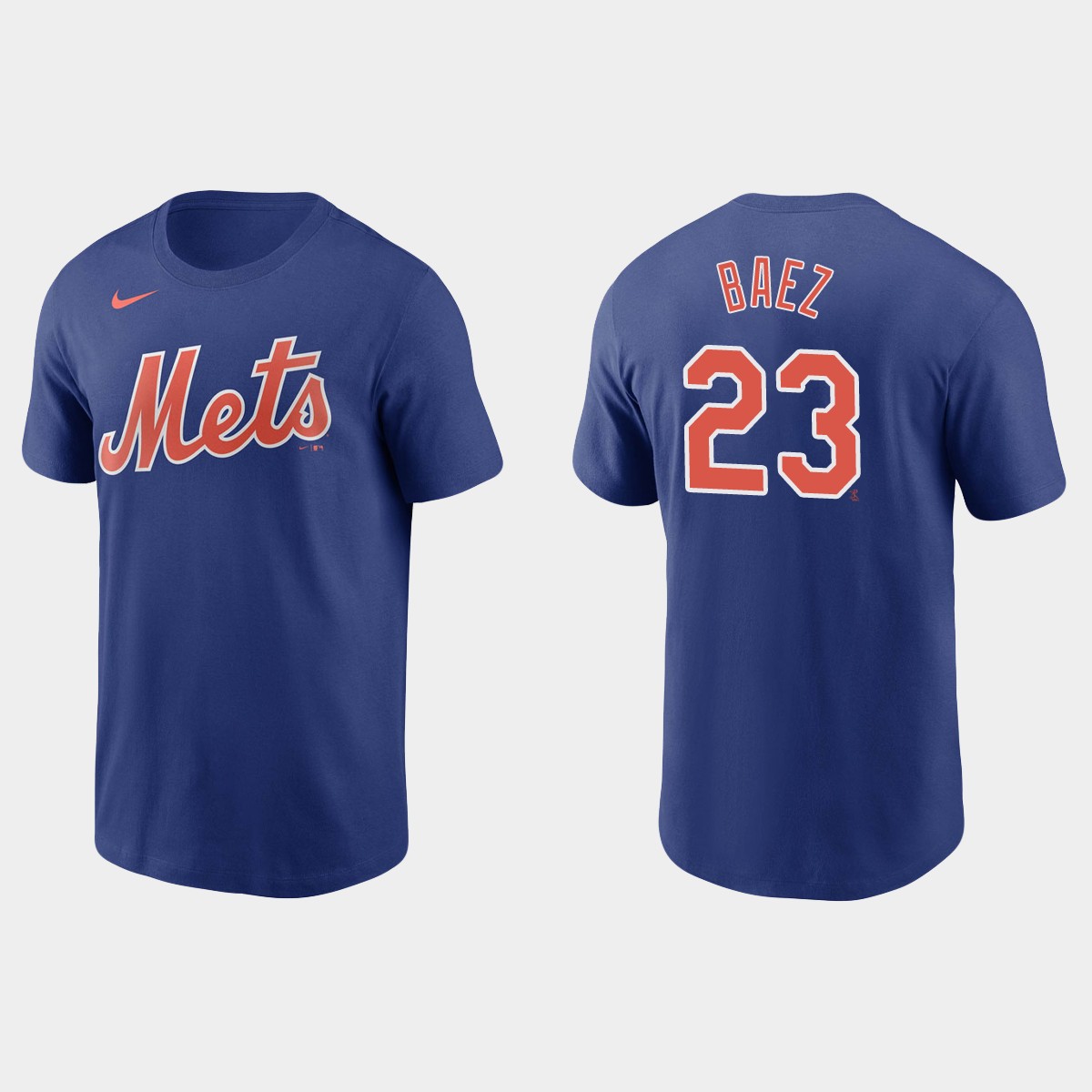 Nike Mets #23 Javier Baez Name & Number Royal T-Shirt