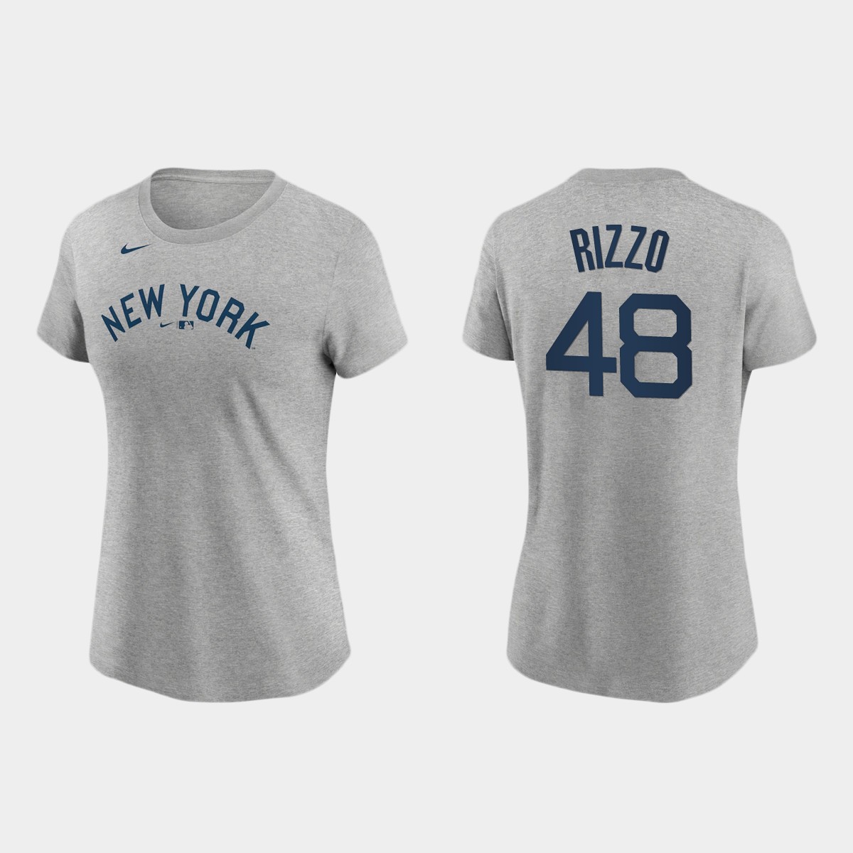 Nike Yankees #48 Anthony Rizzo Women's 2021 Field of Dreams MLB T-Shirt Gray