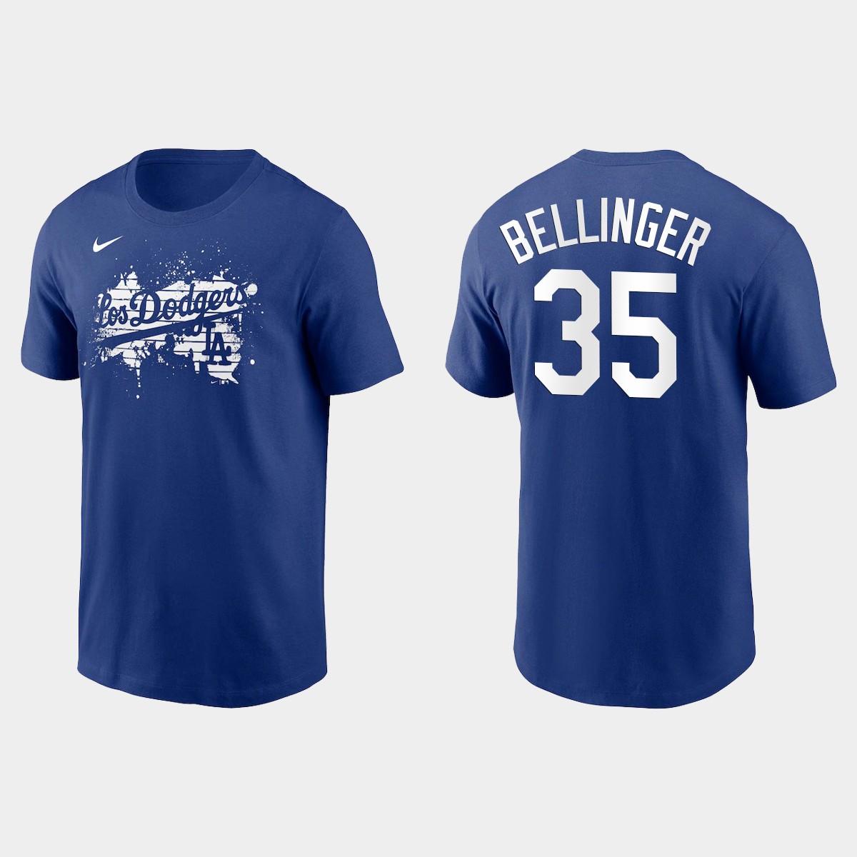 Los Angeles Dodgers #35 Cody Bellinger Men's 2021 City Connect Graphic T-Shirt Royal