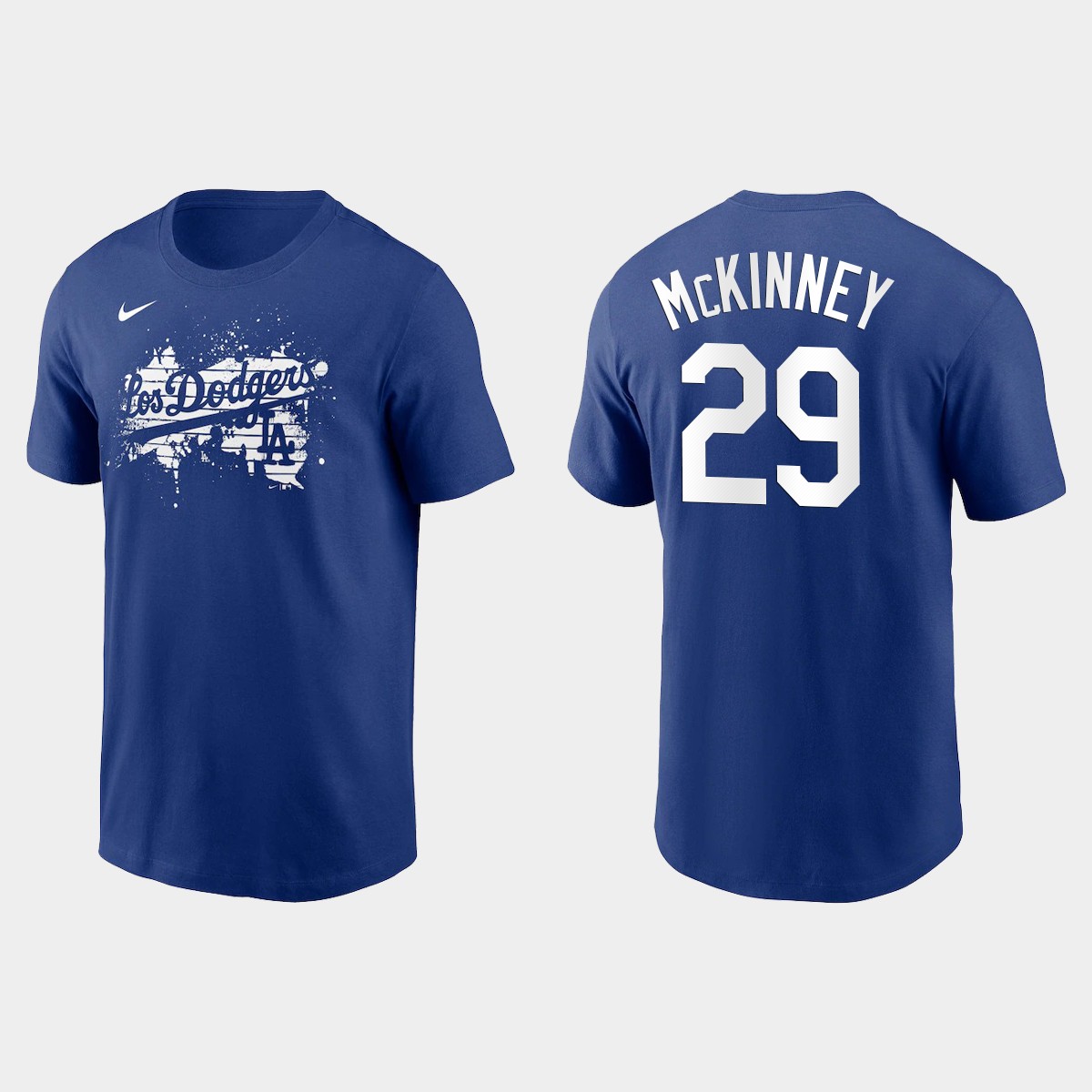 Los Angeles Dodgers #29 Billy Mckinney Men's 2021 City Connect Graphic T-Shirt Royal