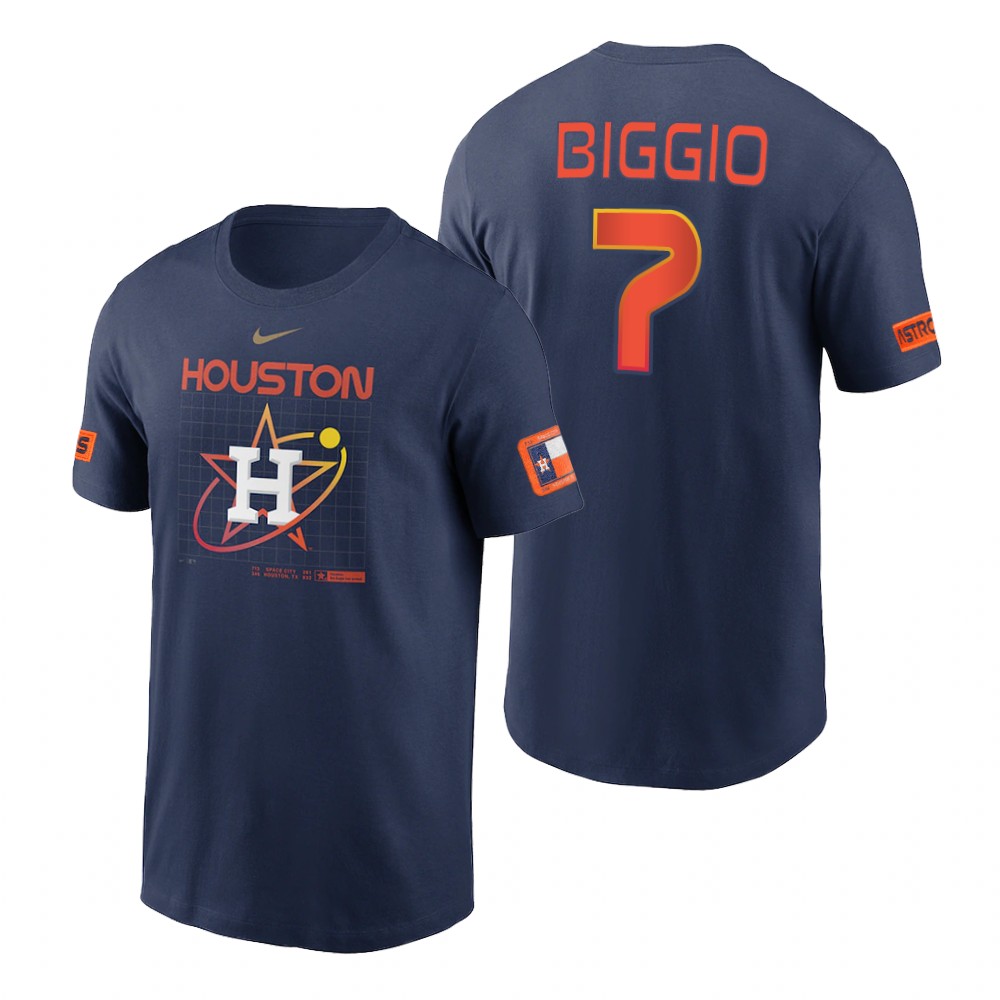 Houston Astros #7 Craig Biggio Navy Nike Velocity 2022 City Connect T-Shirt