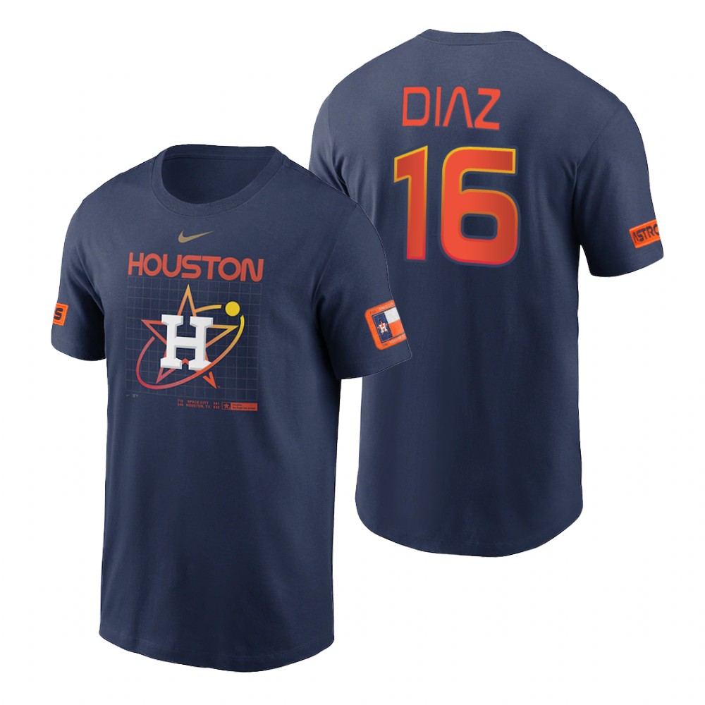 Houston Astros #16 Aledmys Diaz Navy Nike Velocity 2022 City Connect T-Shirt