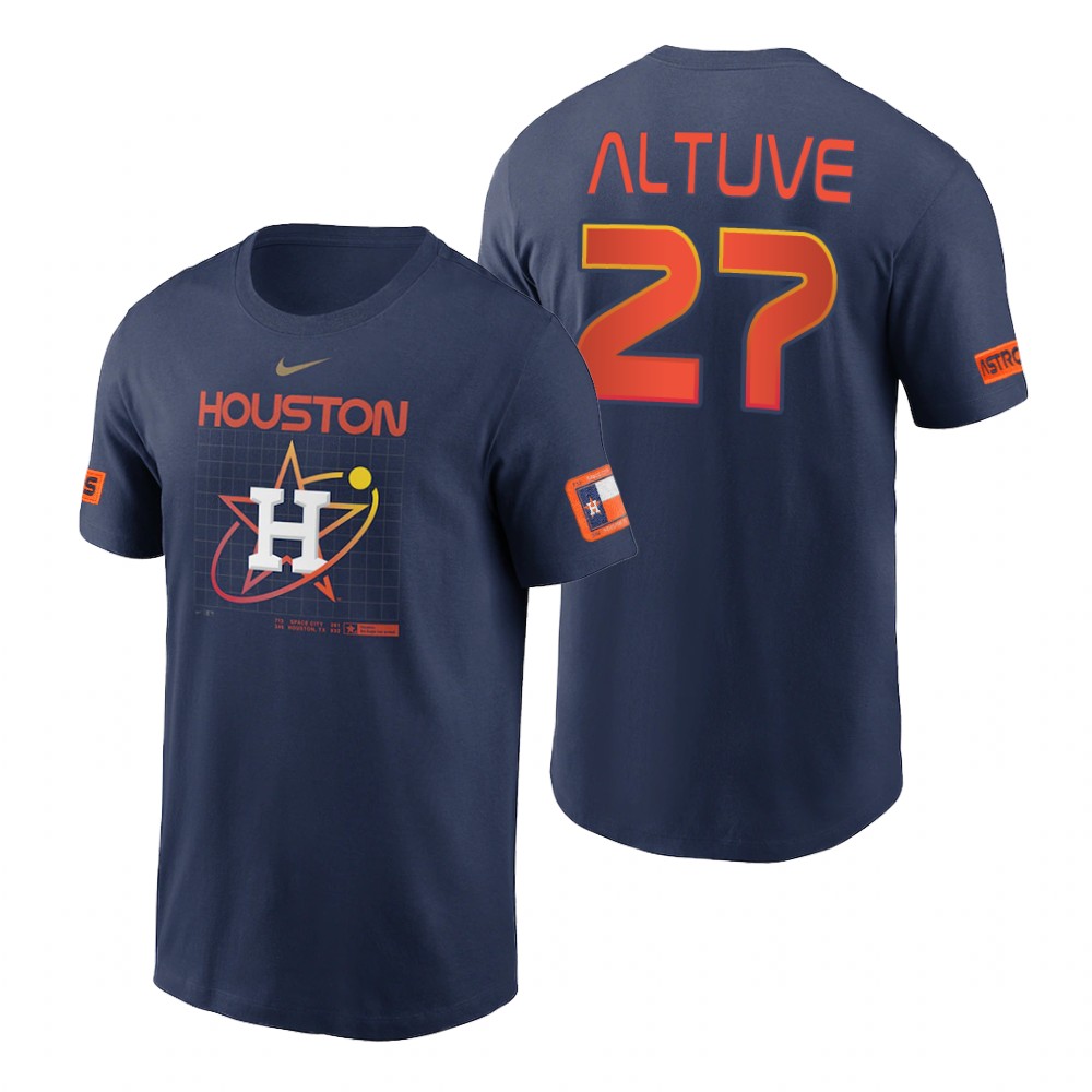 Houston Astros #27 Jose Altuve Navy Nike Velocity 2022 City Connect T-Shirt