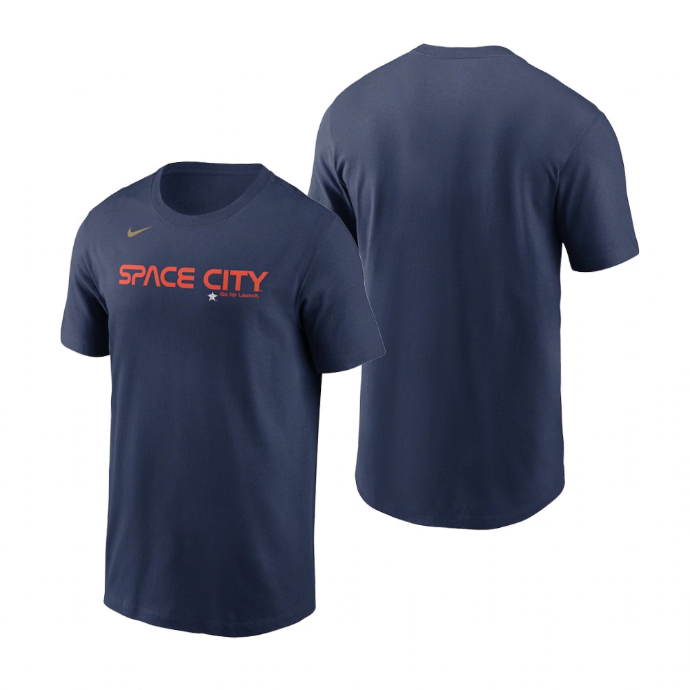 Houston Astros Blank Navy Men's Nike 2022 City Connect Wordmark T-Shirt