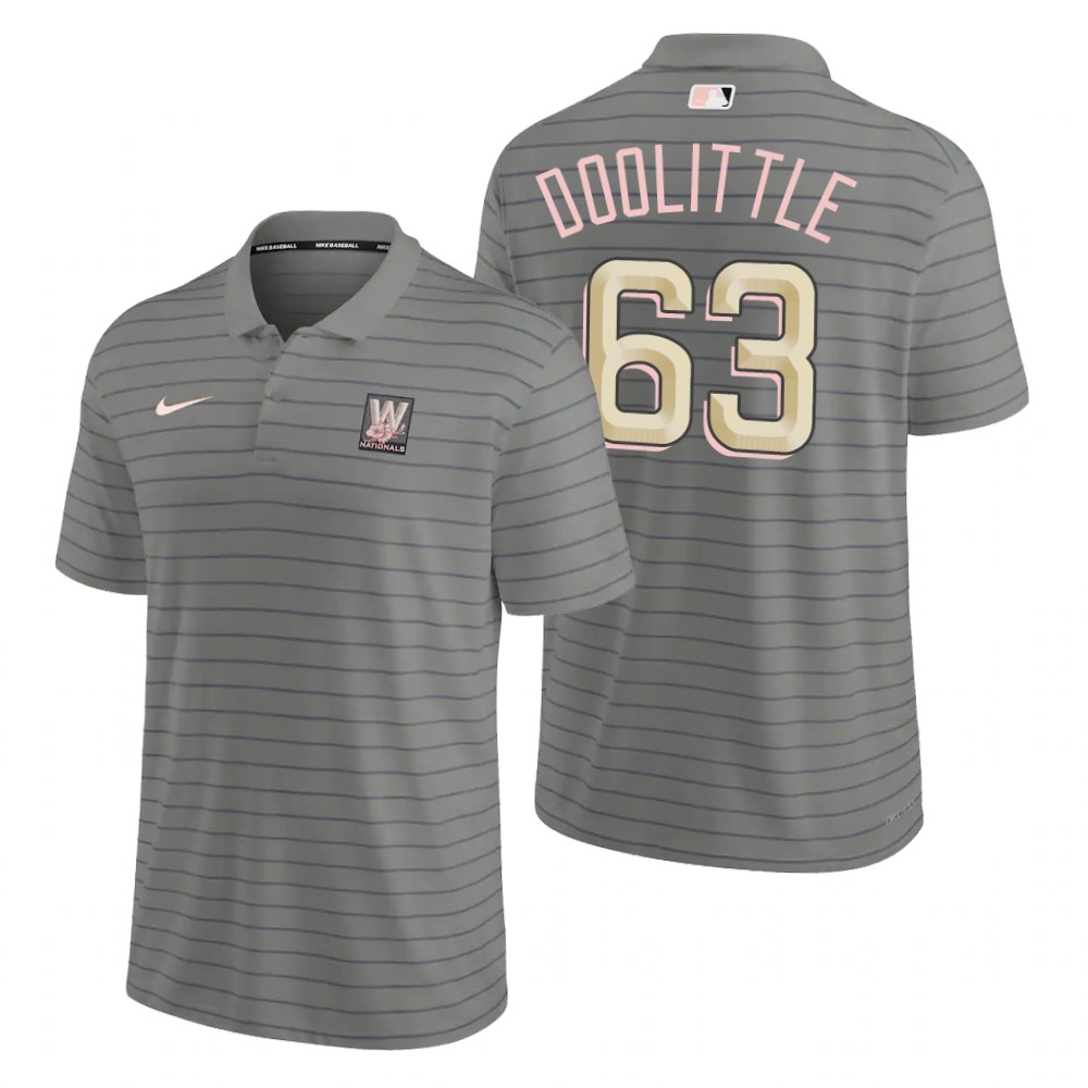 Washington Nationals #63 Sean Doolittle Men's Nike 2022 City Connect Gray Franchise Polo