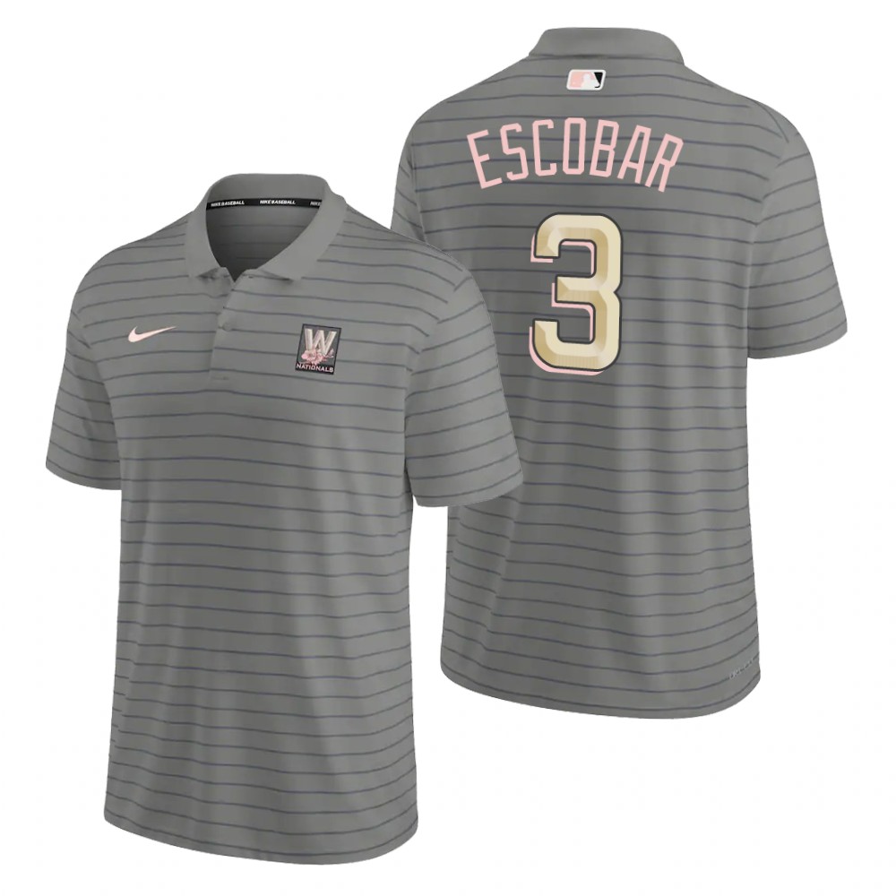 Washington Nationals #3 Alcides Escobar Men's Nike 2022 City Connect Gray Franchise Polo