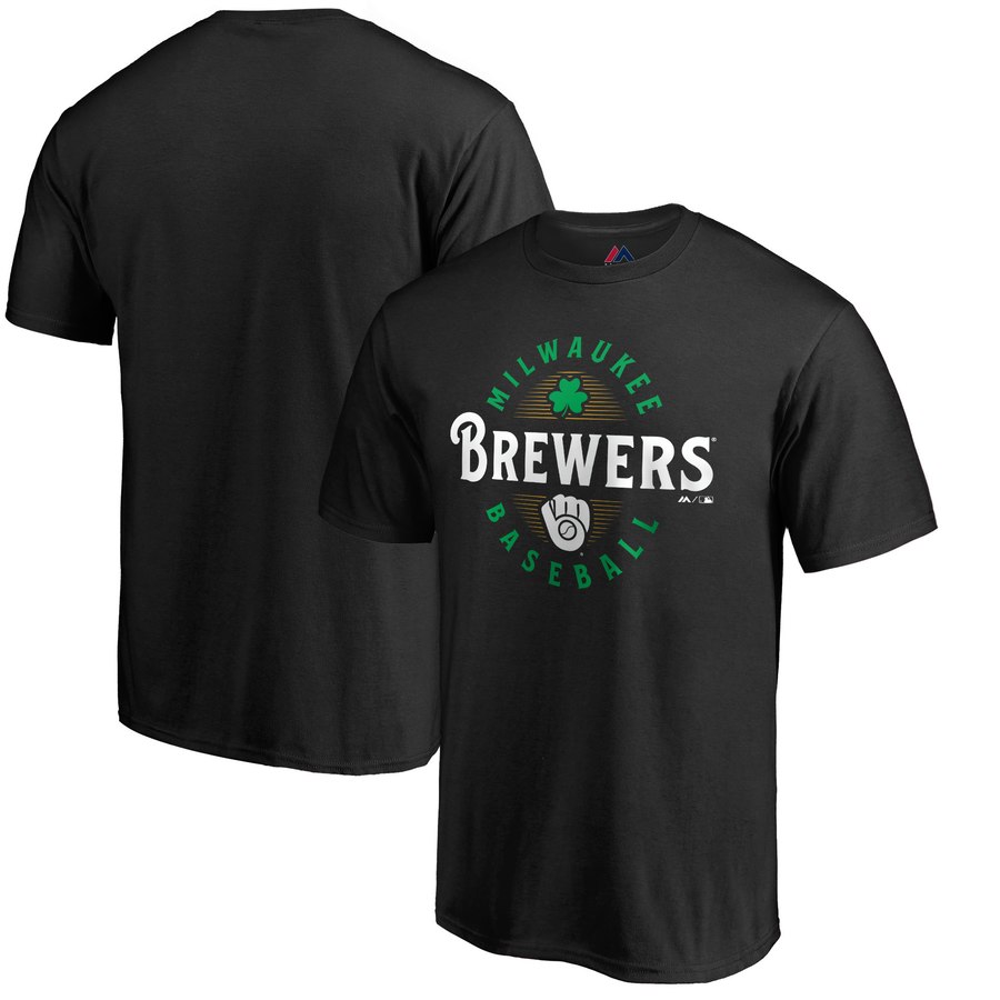 Milwaukee Brewers Majestic Forever Lucky T-Shirt Black