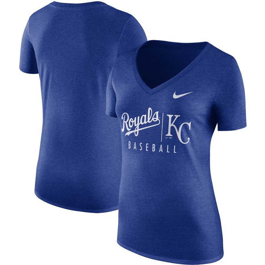 Kansas City Royals Nike Women's Tri-Blend Practice T-Shirt Royal