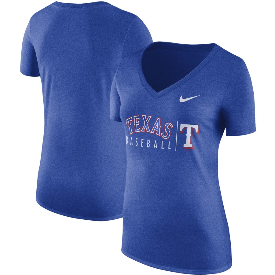 Texas Rangers Nike Women's Tri-Blend Practice T-Shirt Royal