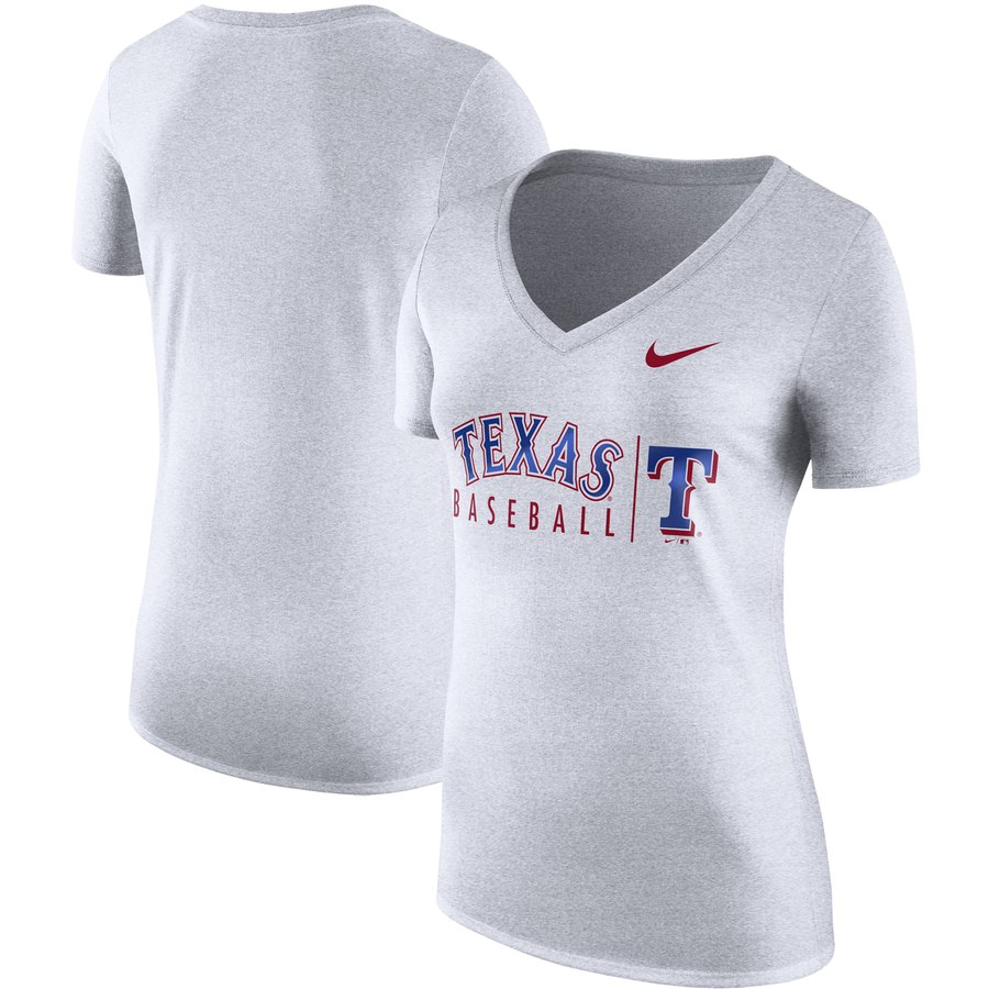 Texas Rangers Nike Women's Tri-Blend Practice T-Shirt White