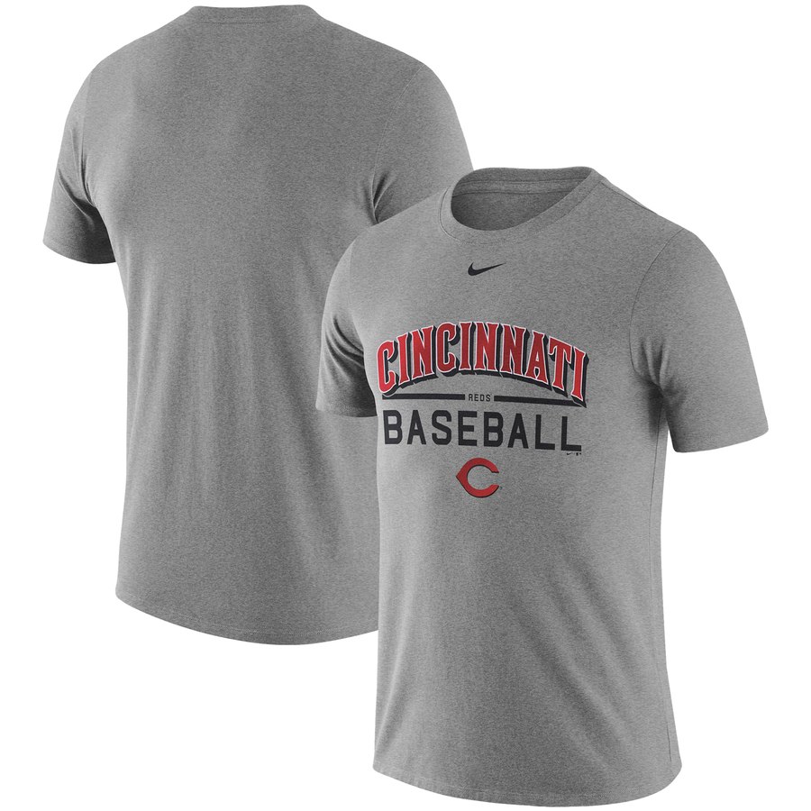 Cincinnati Reds Nike Away Practice T-Shirt Heathered Gray