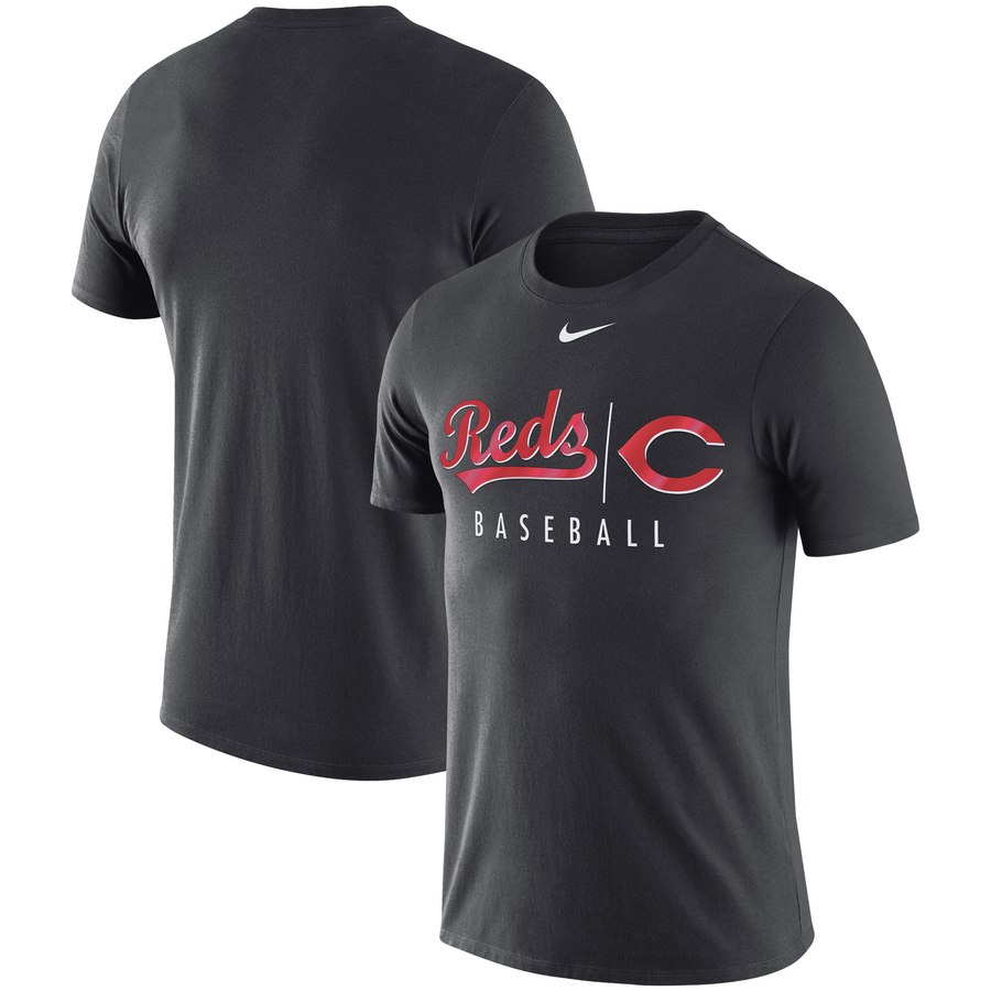 Cincinnati Reds Nike MLB Practice T-Shirt Anthracite