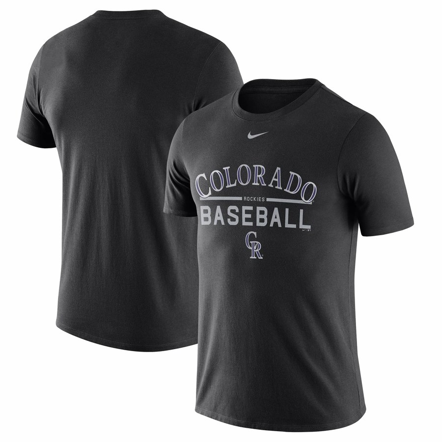 Colorado Rockies Nike Away Practice T-Shirt Black