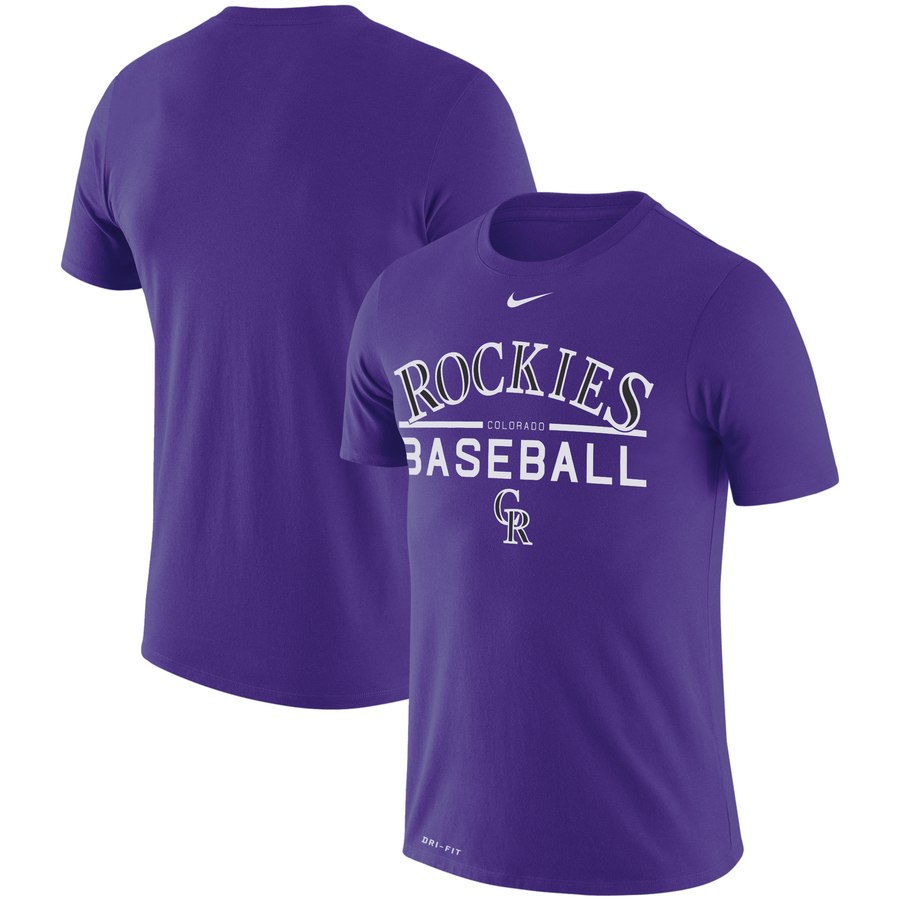 Colorado Rockies Nike Practice Performance T-Shirt Purple