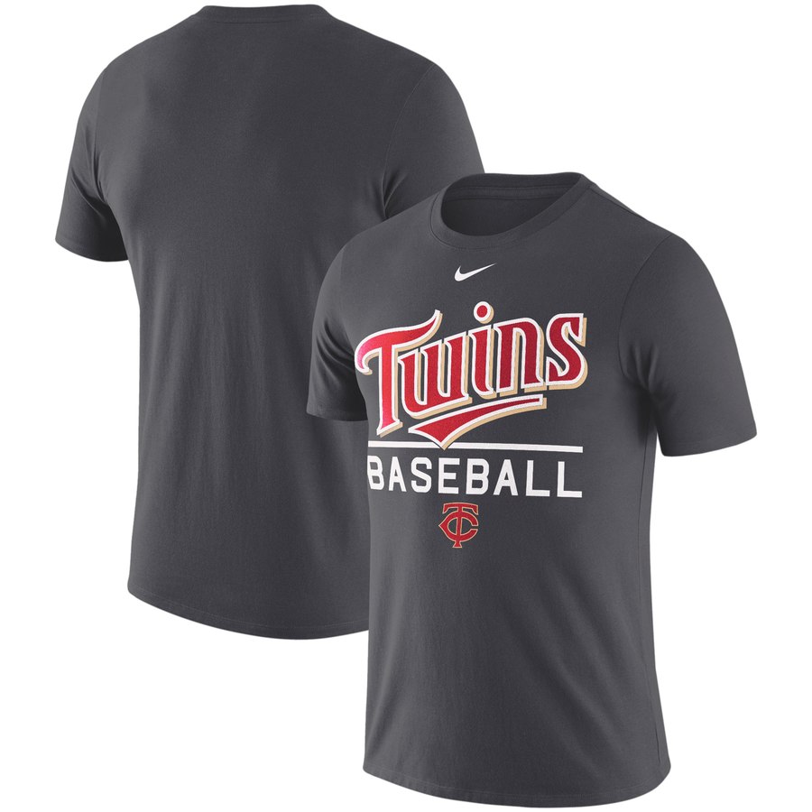 Minnesota Twins Nike Wordmark Practice Performance T-Shirt Anthracite