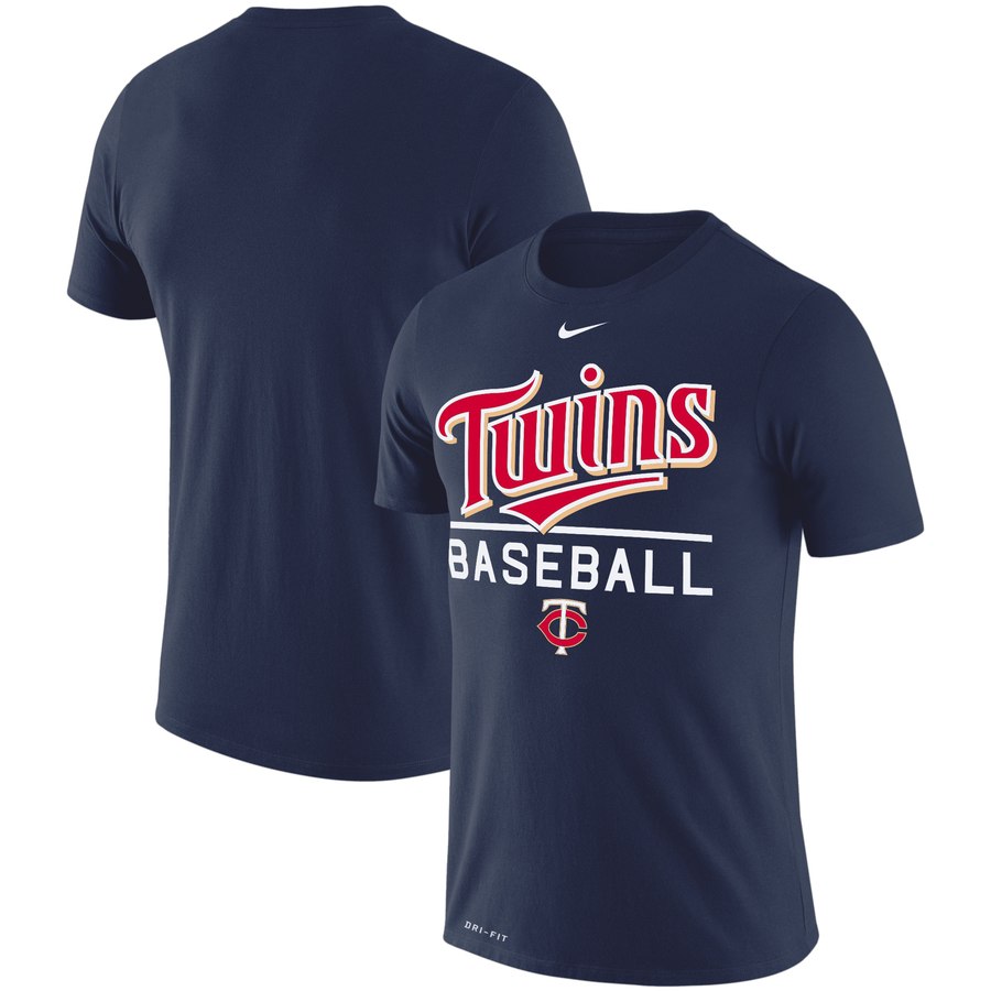 Minnesota Twins Nike Wordmark Practice Performance T-Shirt Navy