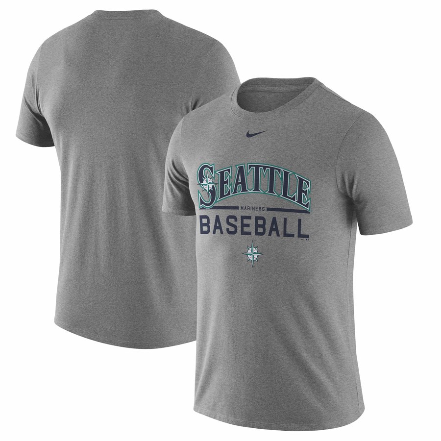 Seattle Mariners Nike Away Practice T-Shirt Heathered Gray