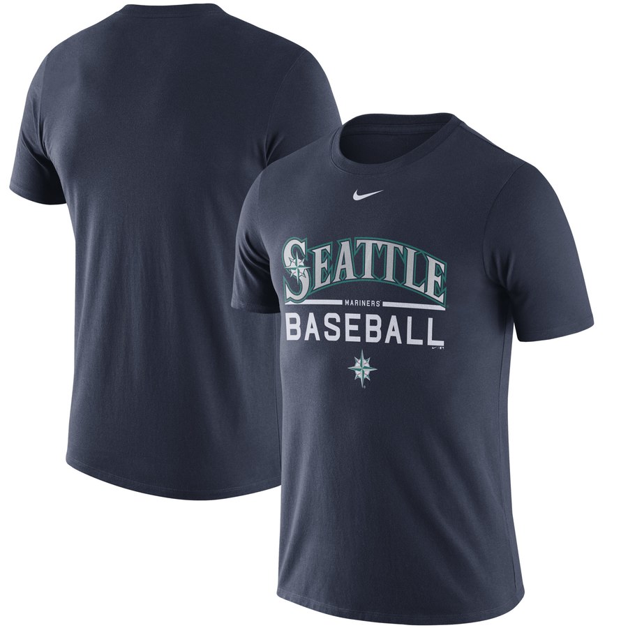 Seattle Mariners Nike Away Practice T-Shirt Navy