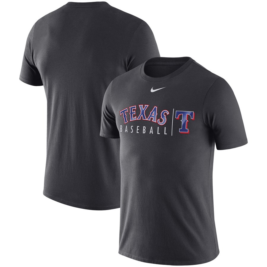 Texas Rangers Nike MLB Practice T-Shirt Anthracite