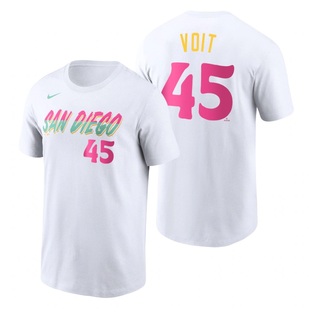 San Diego Padres #45 Luke Voit 2022 City Connect Men's MLB T-Shirt - White