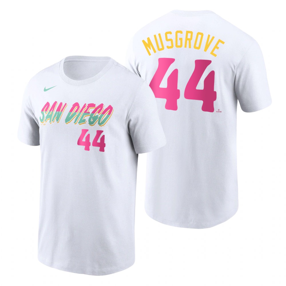 San Diego Padres #44 Joe Musgrove 2022 City Connect Men's MLB T-Shirt - White