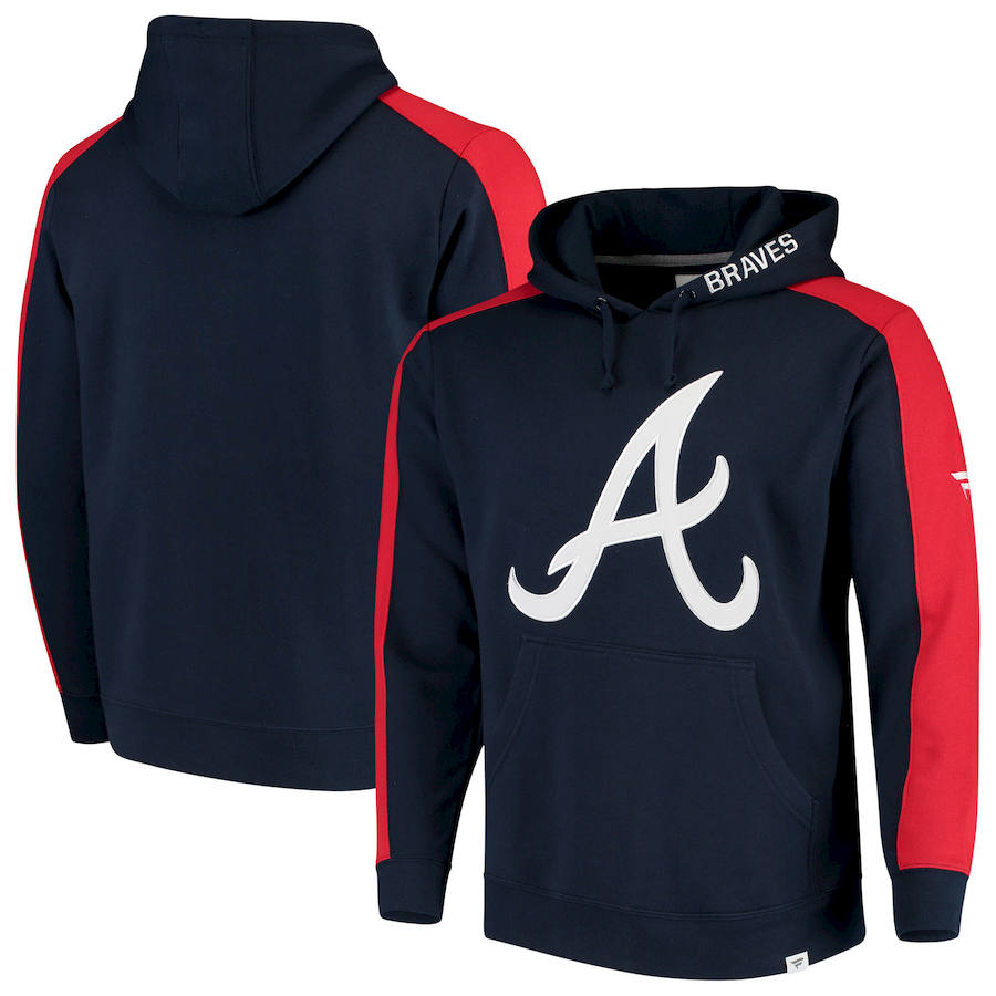 Atlanta Braves Fanatics Branded Iconic Fleece Pullover Hoodie Navy