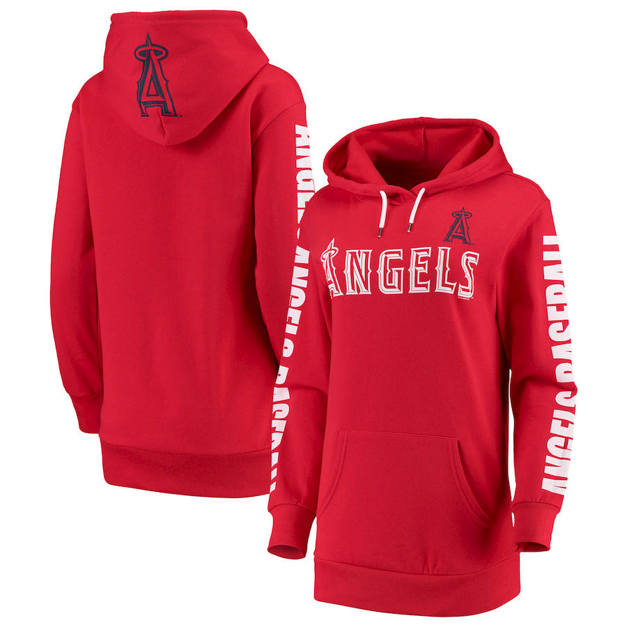 Los Angeles Angels G-III 4Her by Carl Banks Women's Extra Innings Pullover Hoodie Red