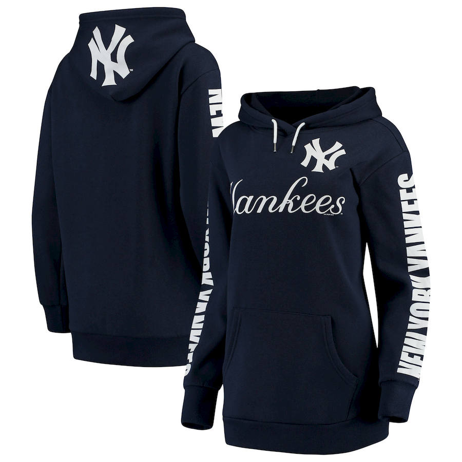 New York Yankees G-III 4Her by Carl Banks Women's Extra Innings Pullover Hoodie Navy