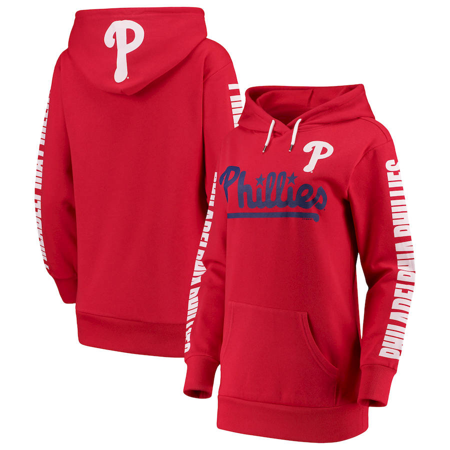 Philadelphia Phillies G-III 4Her by Carl Banks Women's Extra Innings Pullover Hoodie Red