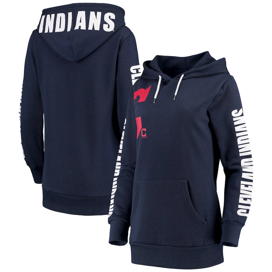 Cleveland Guardians G-III 4Her by Carl Banks Women's 12th Inning Pullover Hoodie Navy