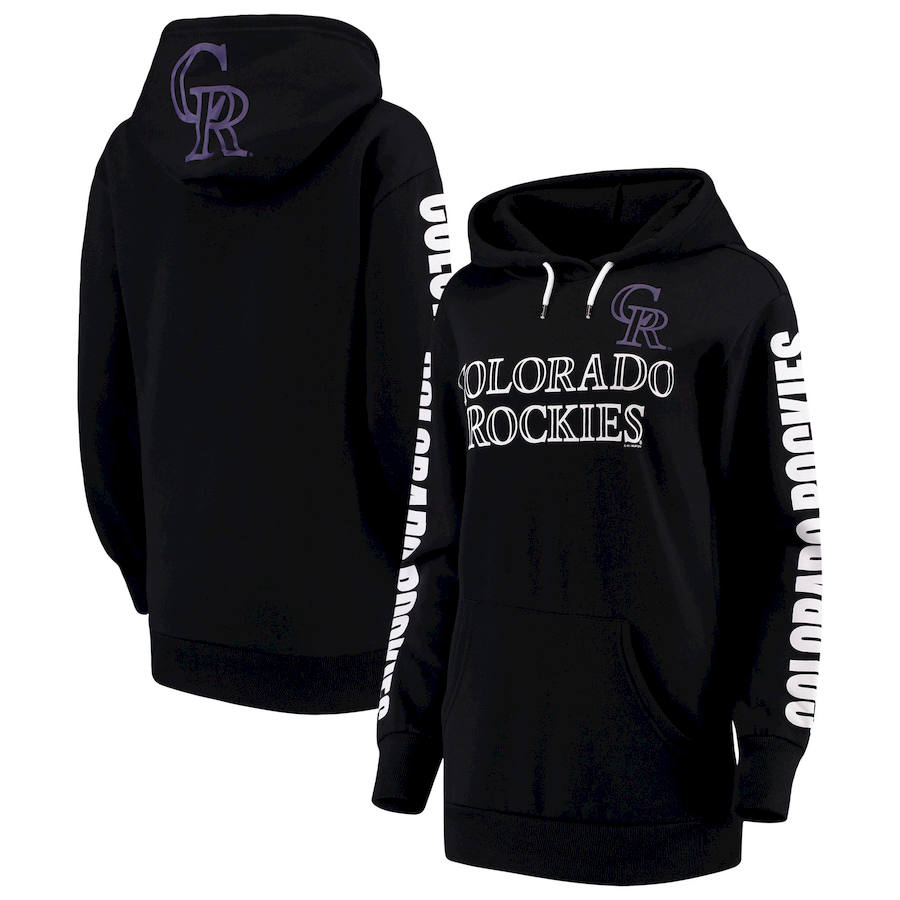 Colorado Rockies G-III 4Her by Carl Banks Women's Extra Innings Pullover Hoodie Black