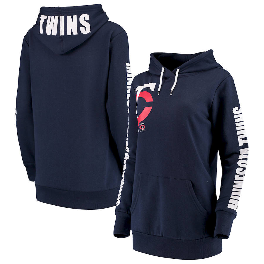 Minnesota Twins G-III 4Her by Carl Banks Women's 12th Inning Pullover Hoodie Navy