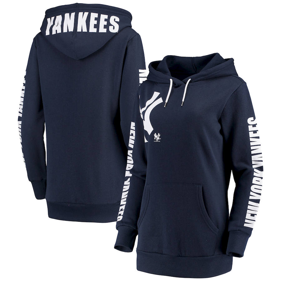 New York Yankees G-III 4Her by Carl Banks Women's 12th Inning Pullover Hoodie Navy