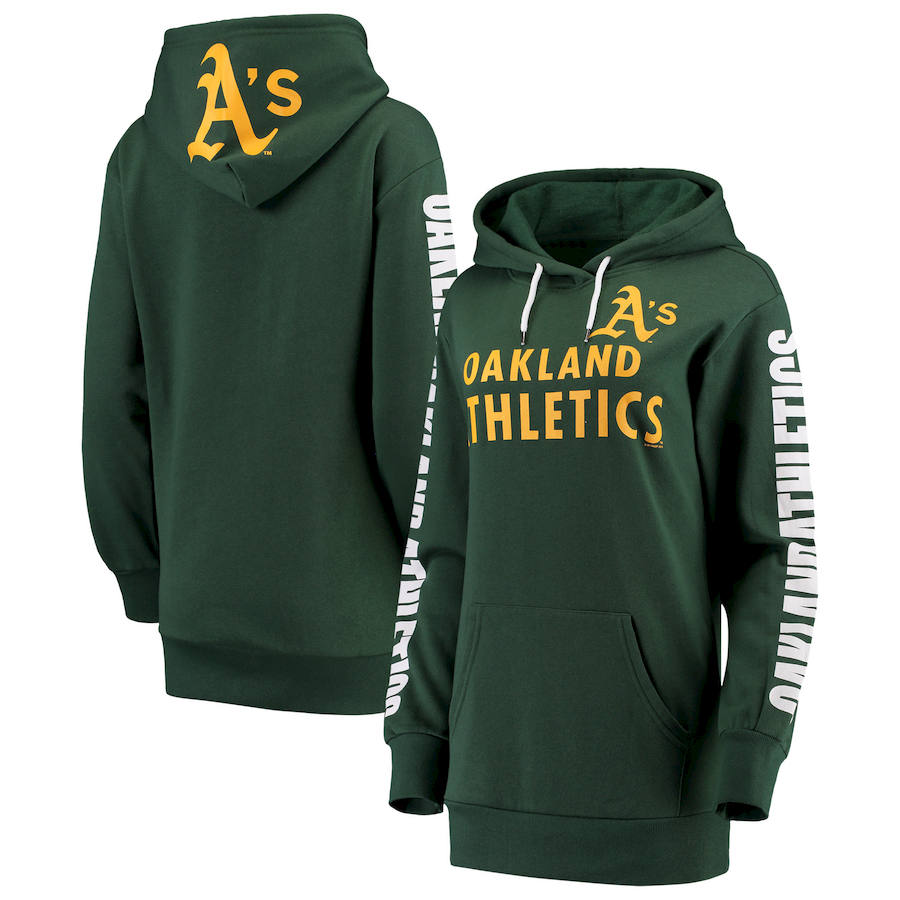 Oakland Athletics G-III 4Her by Carl Banks Women's Extra Innings Pullover Hoodie Green