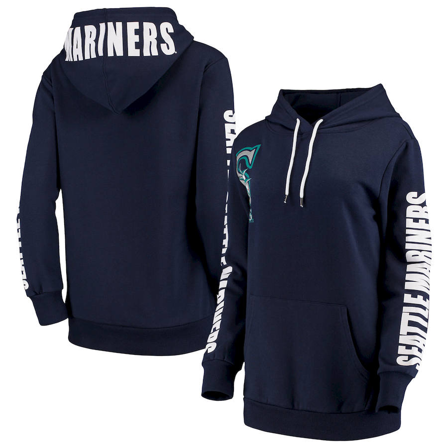 Seattle Mariners G-III 4Her by Carl Banks Women's 12th Inning Pullover Hoodie Navy