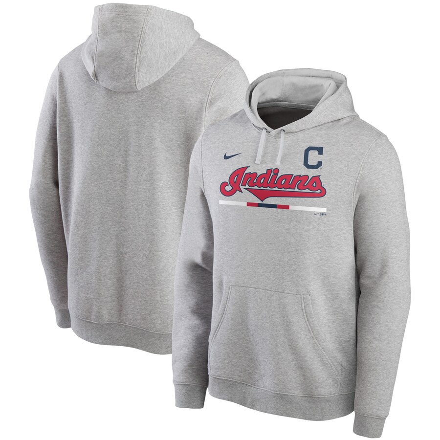 Cleveland Guardians Nike Color Bar Club Pullover Hoodie Gray