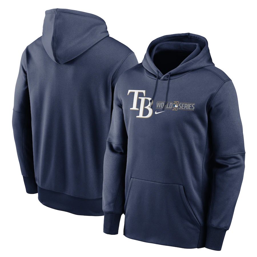 Tampa Bay Rays Nike 2020 World Series Bound Authentic Collection Pullover Hoodie Navy