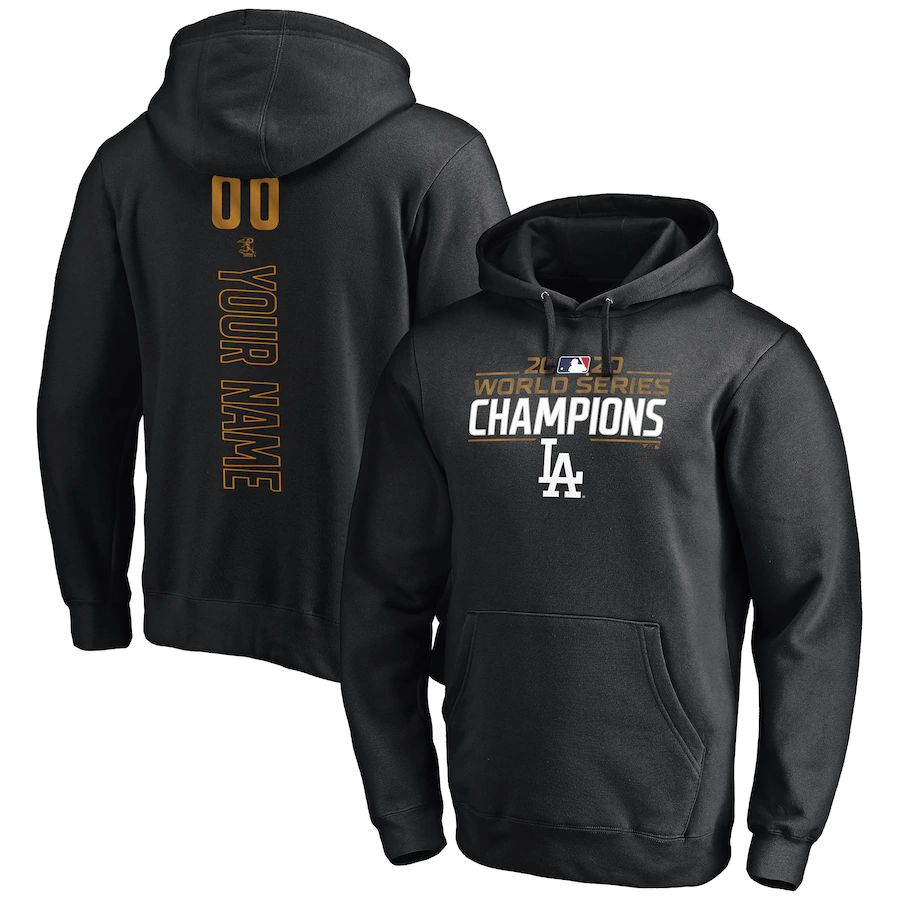 Los Angeles Dodgers 2020 World Series Champions Custom Pullover Hoodie Black