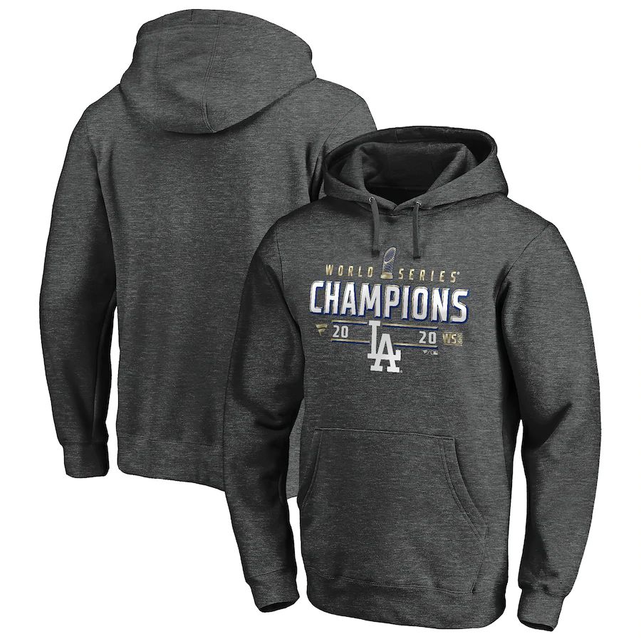 Los Angeles Dodgers 2020 World Series Champions Locker Room Big & Tall Pullover Hoodie Charcoal