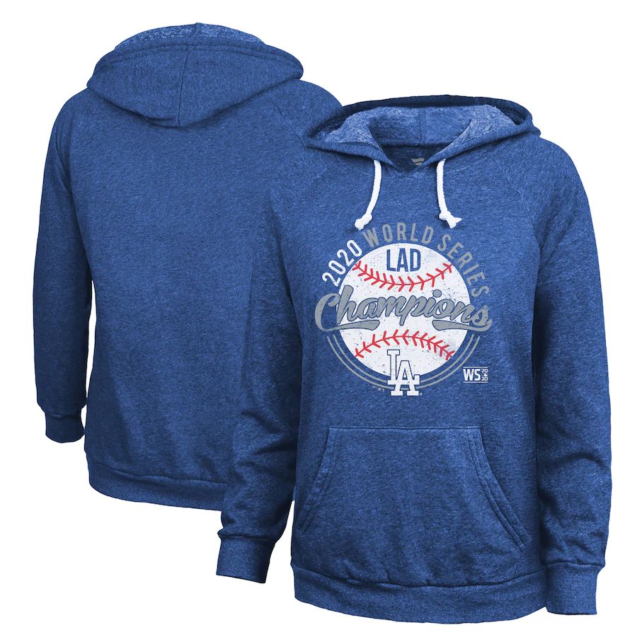 Los Angeles Dodgers Women's 2020 World Series Champions Advance Tri-Blend Pullover Hoodie Royal