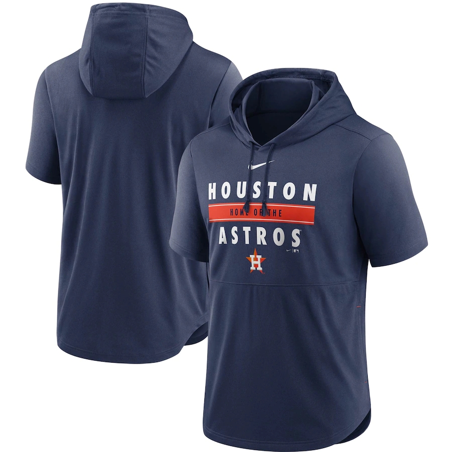 Men's Houston Astros Nike Navy Home Team Short Sleeve Hoodie Top.webp