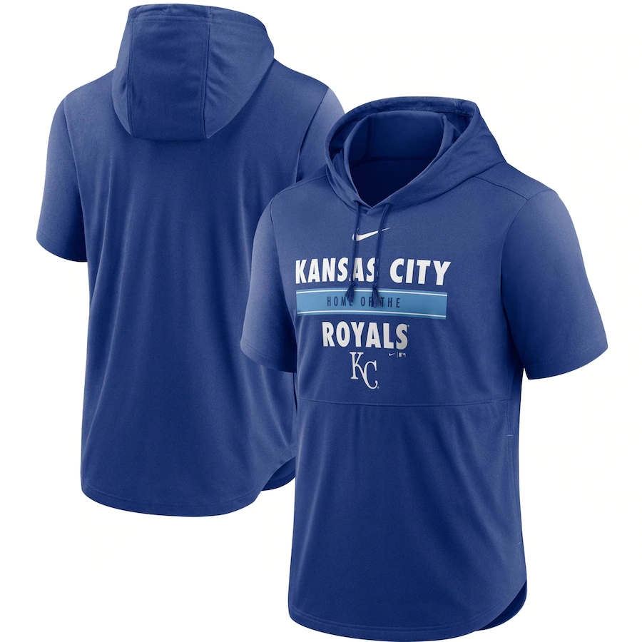 Men's Kansas City Royals Nike Royal Home Team Short Sleeve Performance Hoodie Top.webp