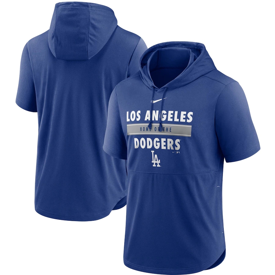 Men's Los Angeles Dodgers Nike Royal Home Team Short Sleeve Hoodie Top.webp