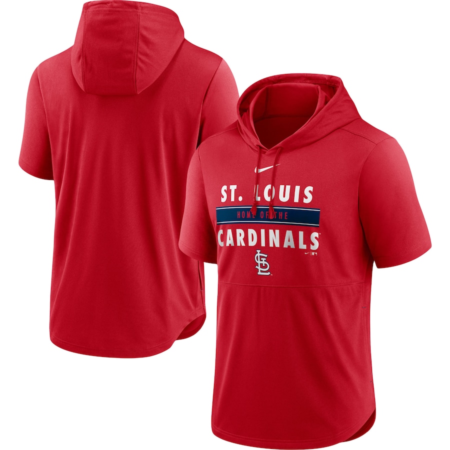 Men's St. Louis Cardinals Nike Red Home Team Short Sleeve Hoodie Top